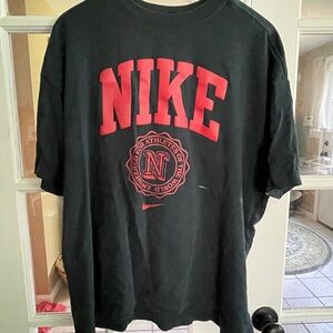 Nike Black and Red Short Sleeve Tee